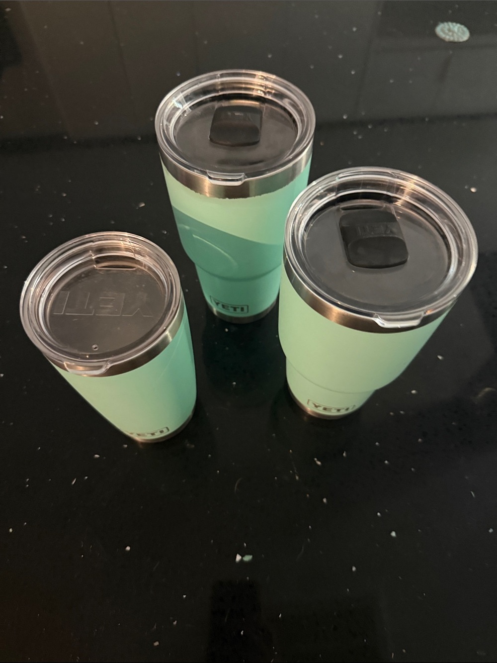 YETI Mint Green Stainless Tumblers Trio - Picture 3 of 9